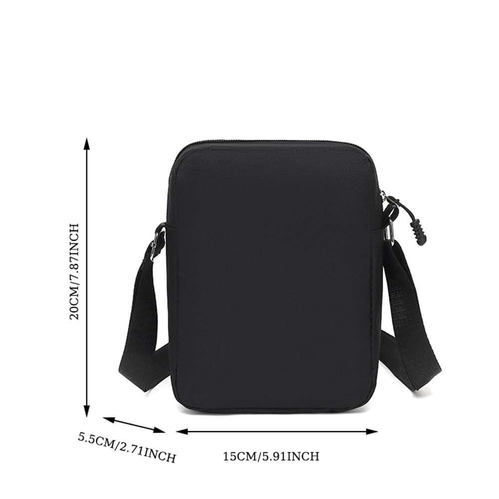 Men's Stylish Black Crossbody Bag with "Chill, That's Just How I Roll" Leaf Design - Casual Shoulder Bag for Everyday Use