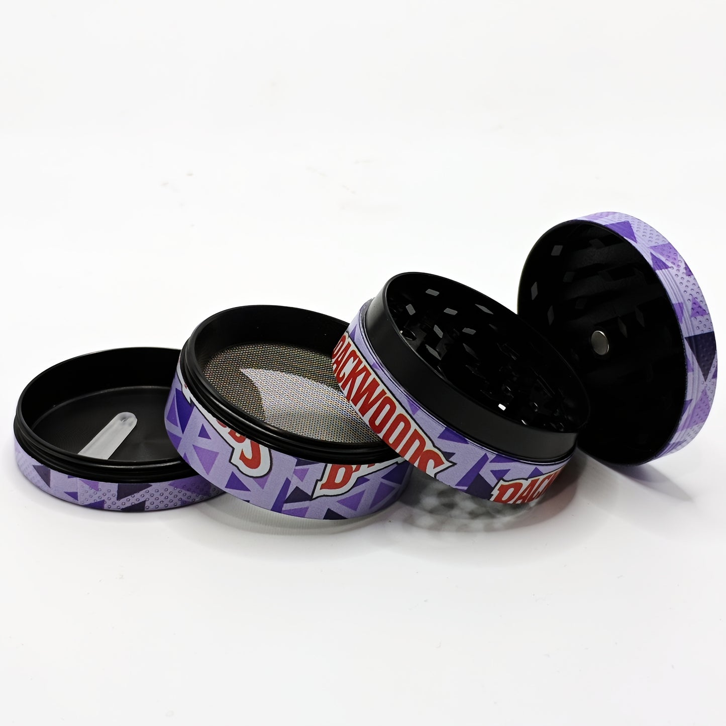 Metal Tobacco Grinder 50MM Four-Layer Round Mosaic Color Rotating Plastic Grinder, Can Grind Coffee, Grind Kitchen Spices, Household Gadgets