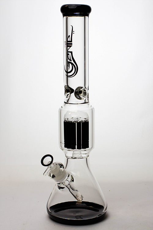 17.5" Genie 10-arm 9 mm colored bottom glass bong ( GE4180 )