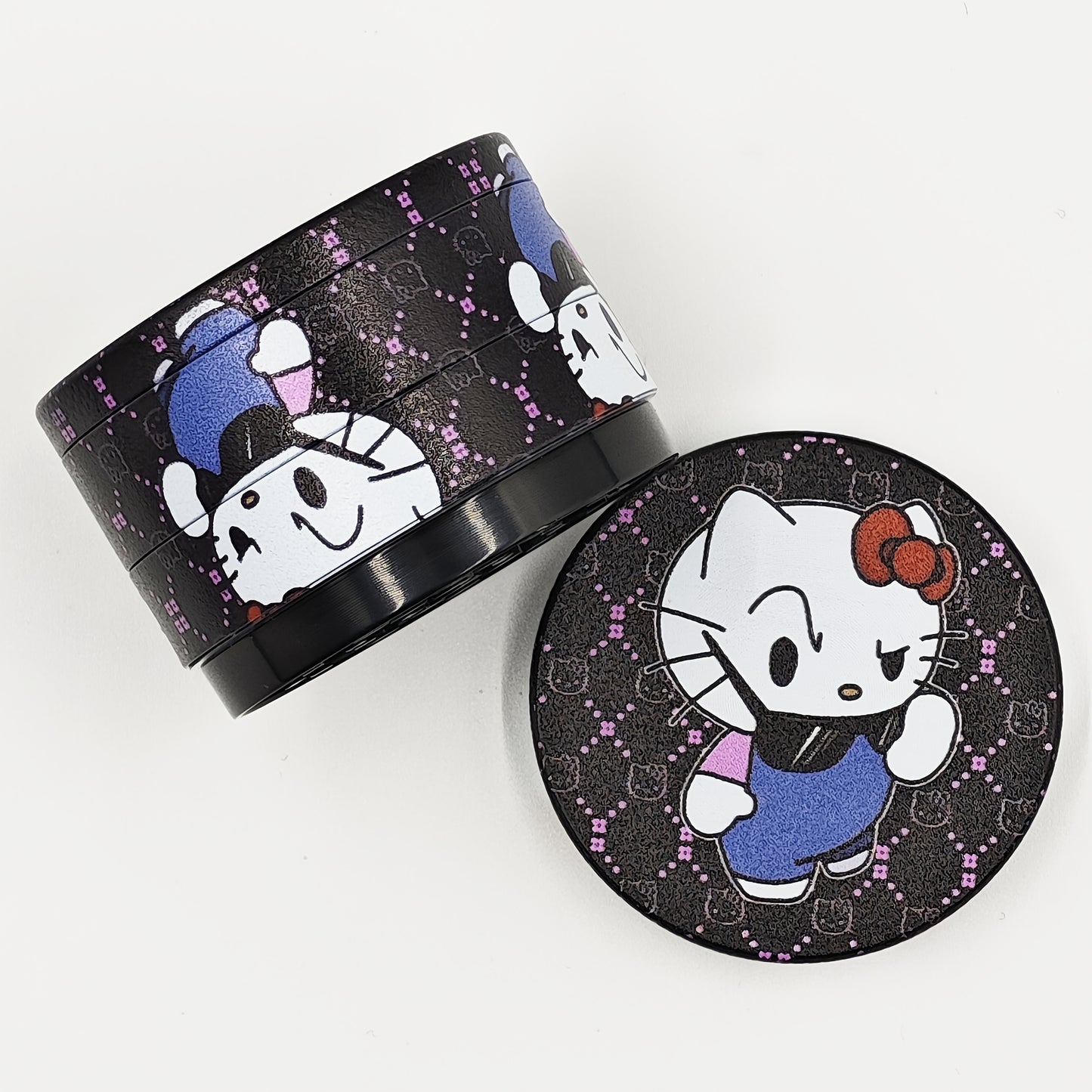 Hello Kitty wearing Fashion Glasses four-layer metal grinder, metal grinder, spice grinder, grinder, household gadget