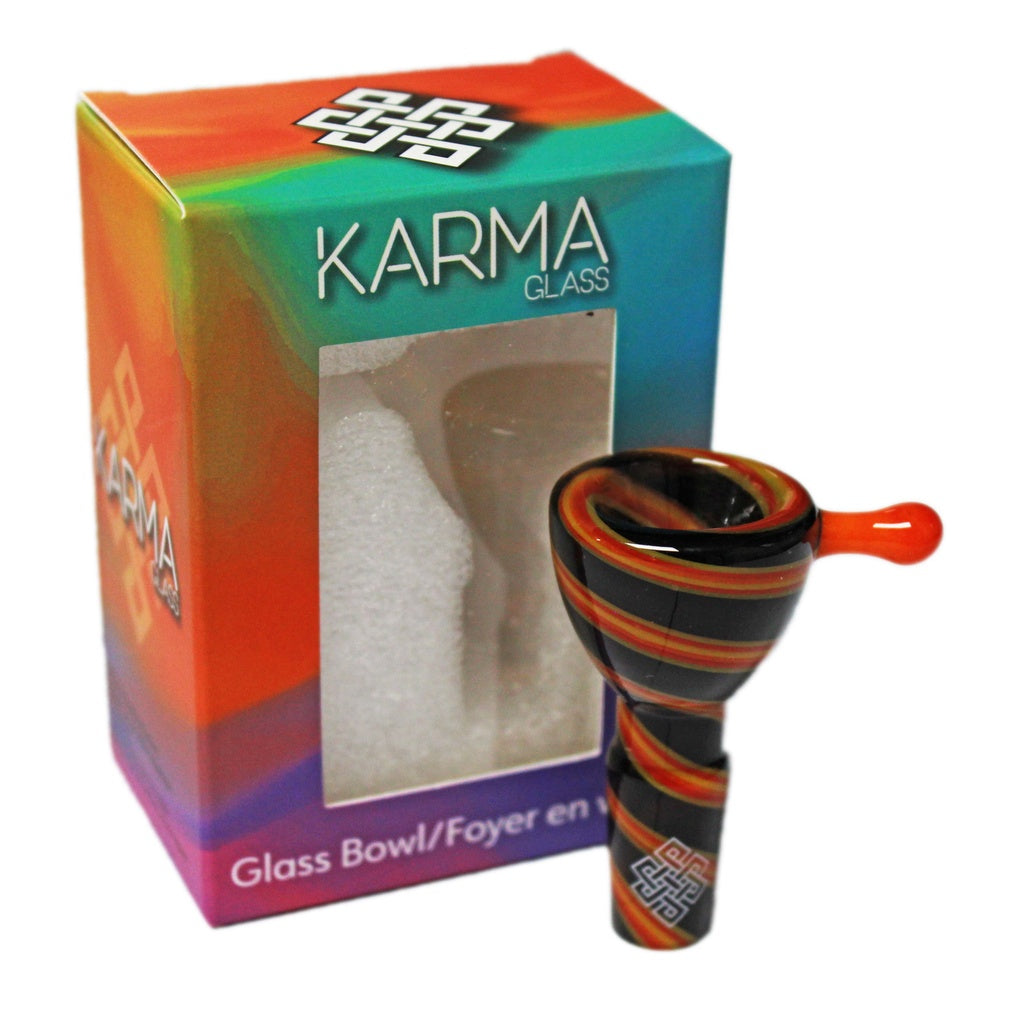 Karma | 14mm Reversal Ground Joint Glass Bowl (Rainbow) - Hi Time