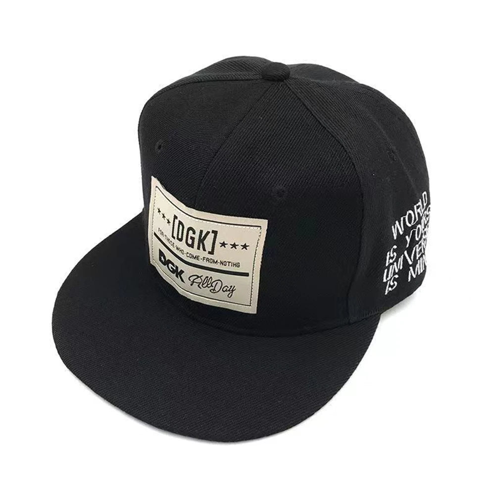 New Fashion Men's Letter Embroidery Tide All-match Flat Brim Baseball Cap Summer Hip-hop Hat Outdoor Shade Adjustable Peaked Cap