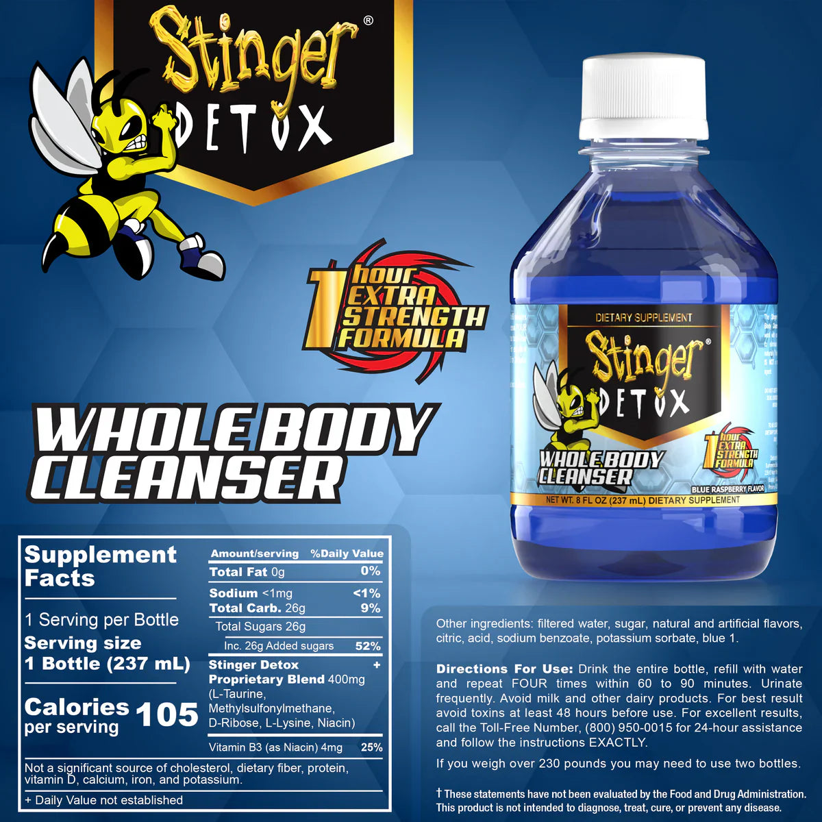 Stinger Detox | Whole Body Cleanser 1-Hour Extra Strength Drink– 8 FL OZ - Hi Time