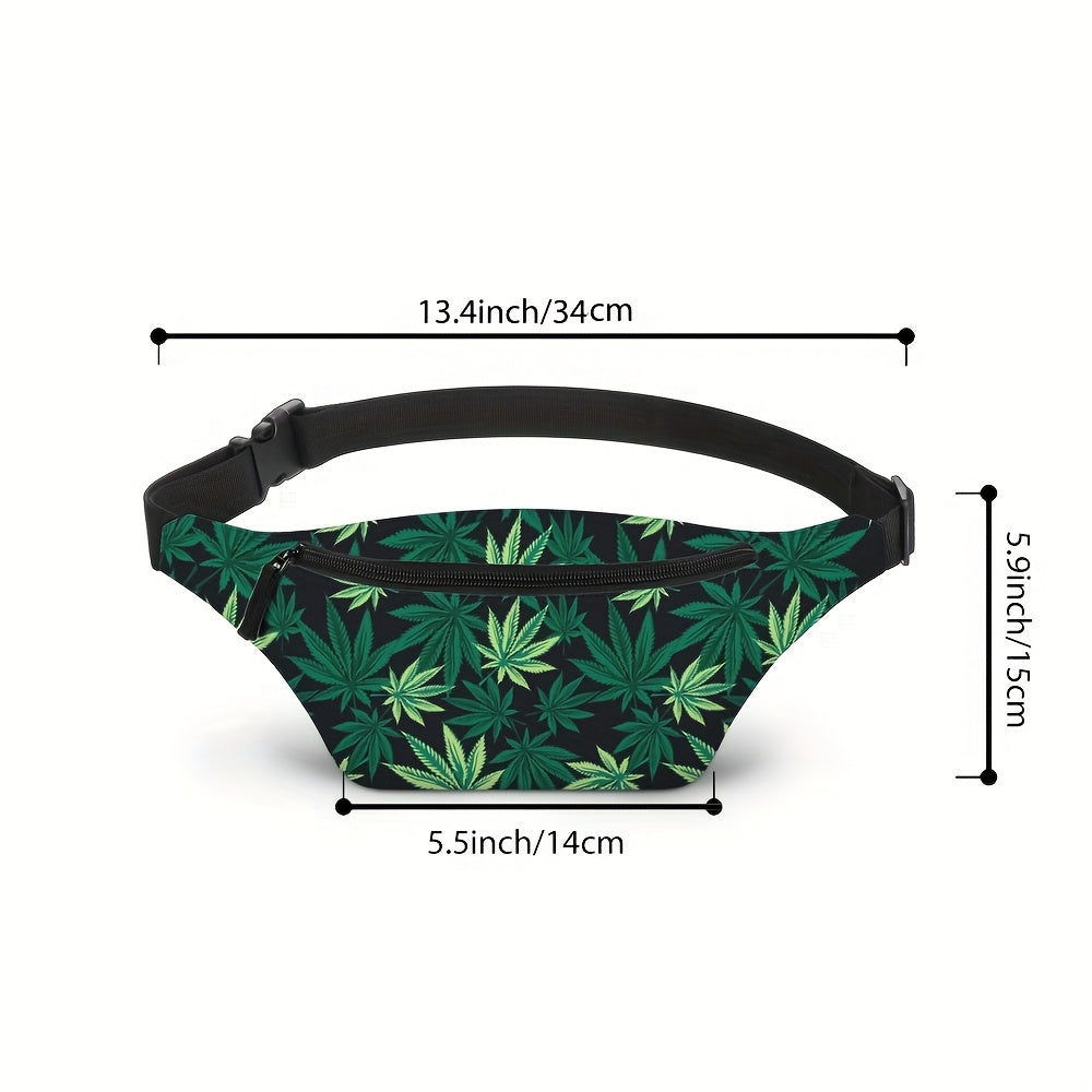 Leaf Fashion Print Fanny Pack Running Bag Chest Bag
