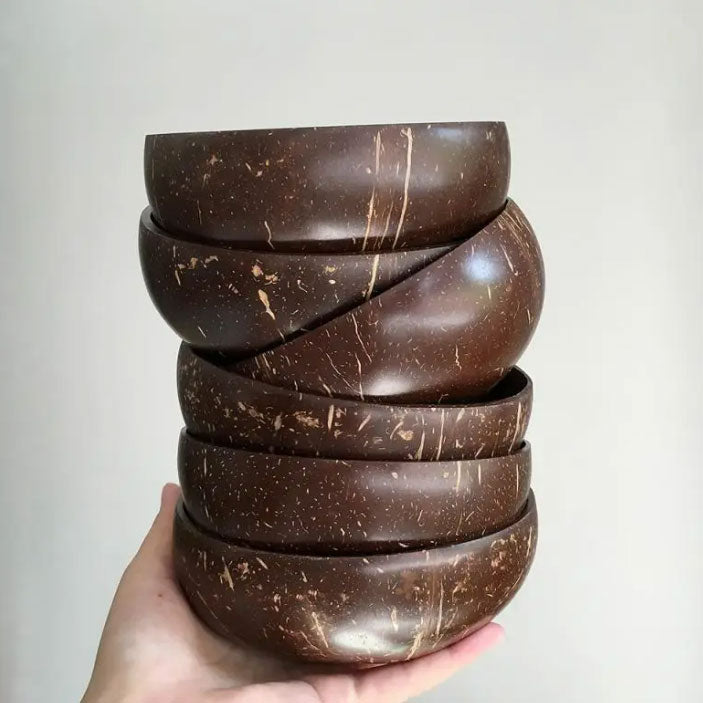 Organic Coconut shell "Don't Panic It's Organic" Mixing Bowls