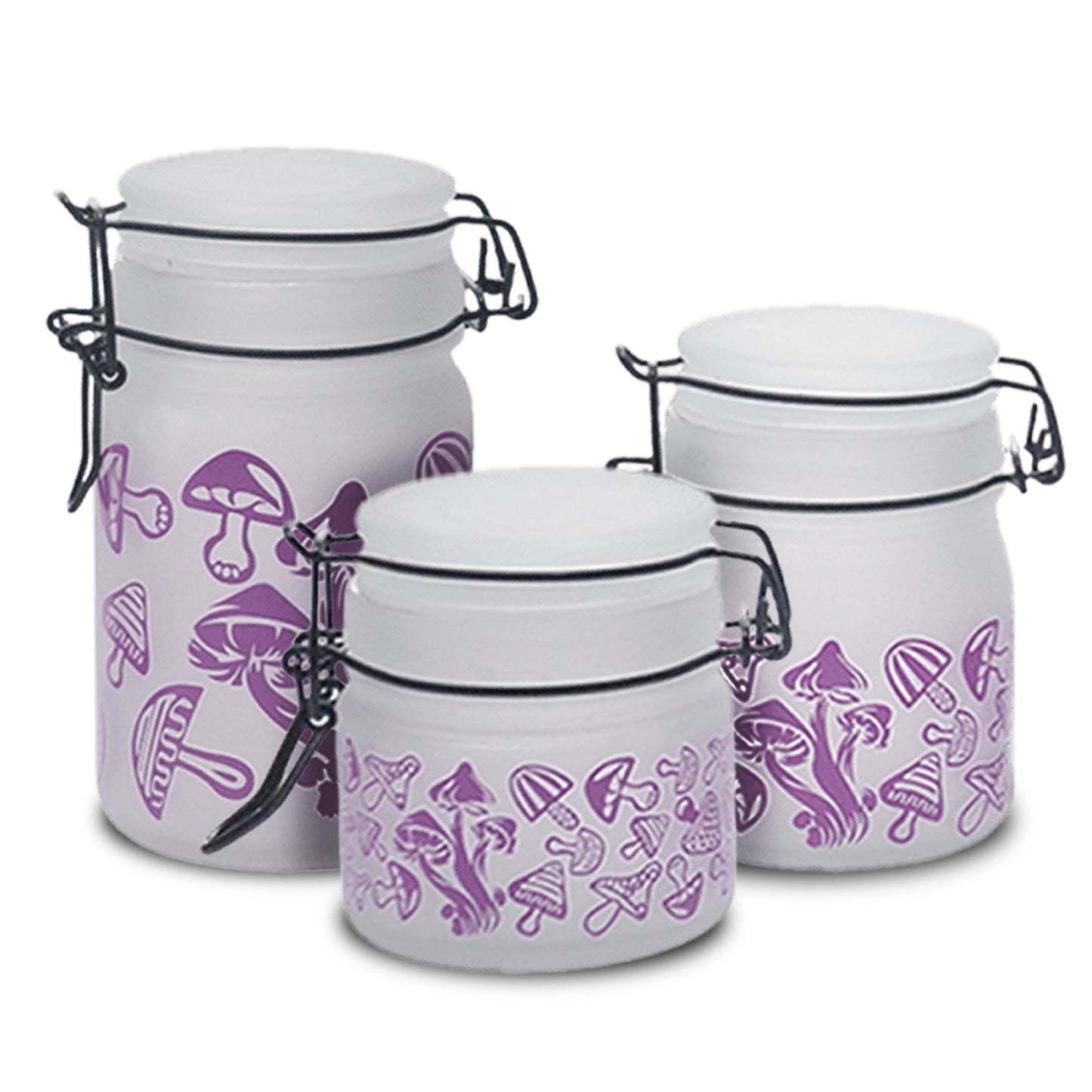 Purple Mushroom Glass Storage Jar-Multiple Sizes Available [SMKZ-142]