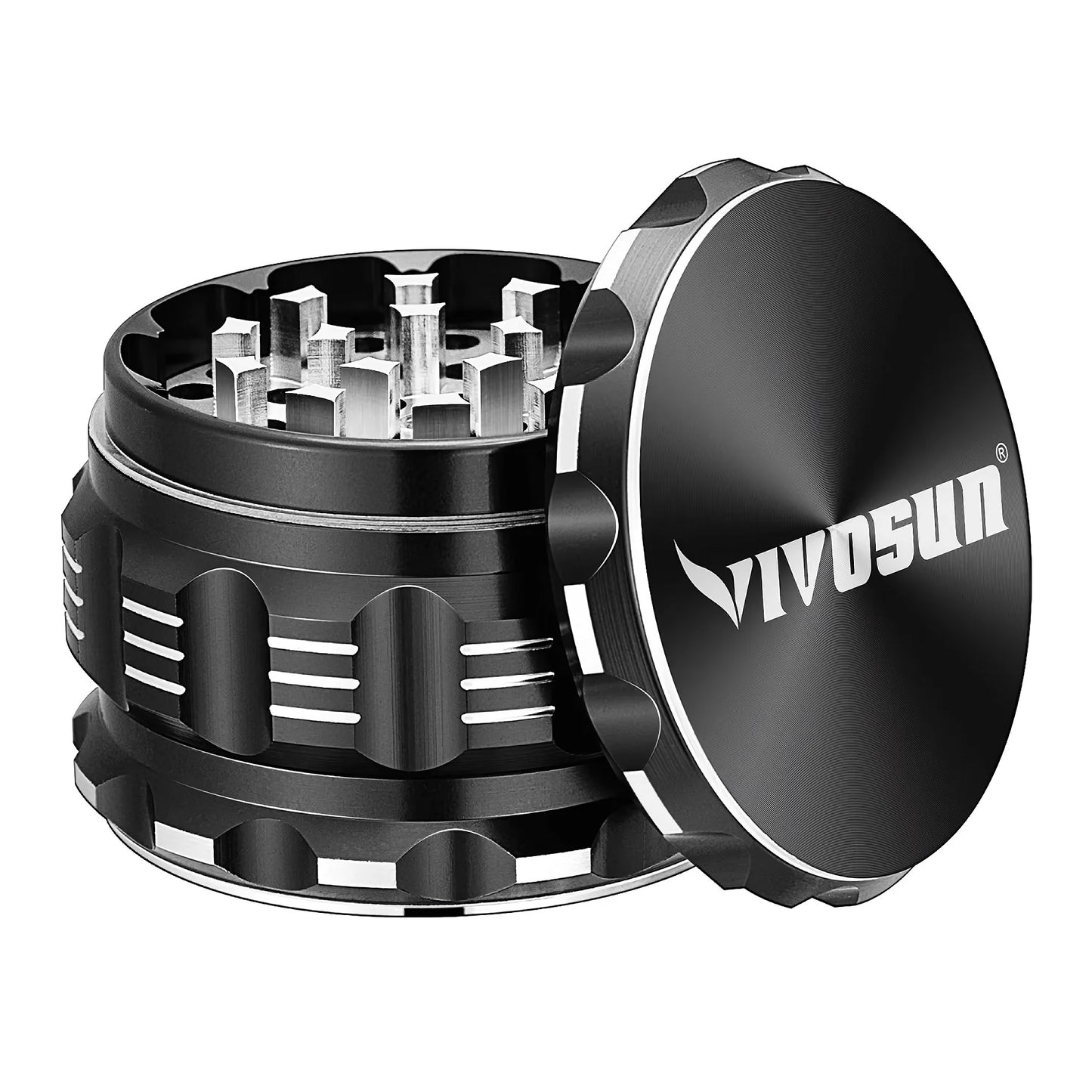 2.5" inch Herb Grinder, 4-Layer Aluminum Spice Grinder with Magnetic Lid, Mesh Screen for Home, Kitchen, Spices, Herbs - 03
