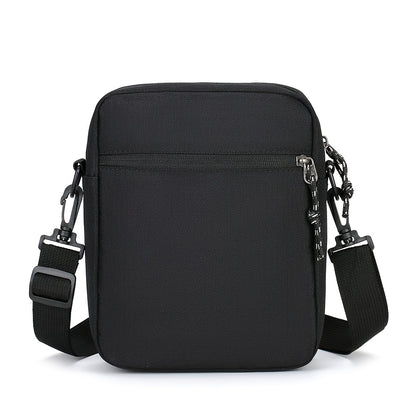 Men's Black Oxford Crossbody Bag with Leaf & "Not Cheap Just Rich" Print - Adjustable Strap, Compact Minimalist Design for Daily Commute & Casual Outings, Casual Shoulder Bag | Unique Graphic Bag | Stylish Leaf Design