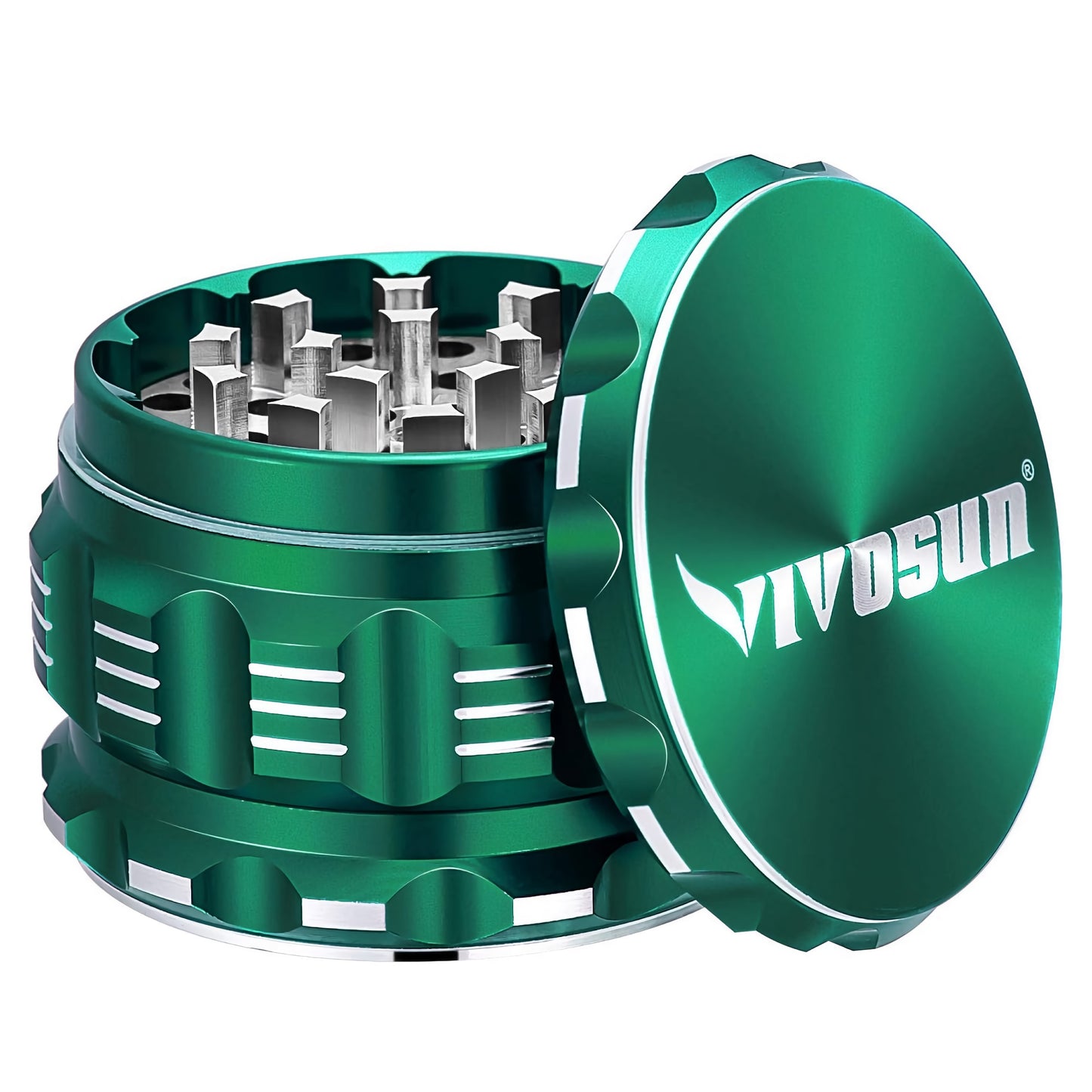 2.5" inch Herb Grinder, 4-Layer Aluminum Spice Grinder with Magnetic Lid, Mesh Screen for Home, Kitchen, Spices, Herbs - 03