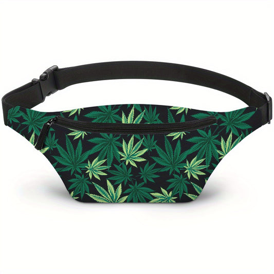 Leaf Fashion Print Fanny Pack Running Bag Chest Bag