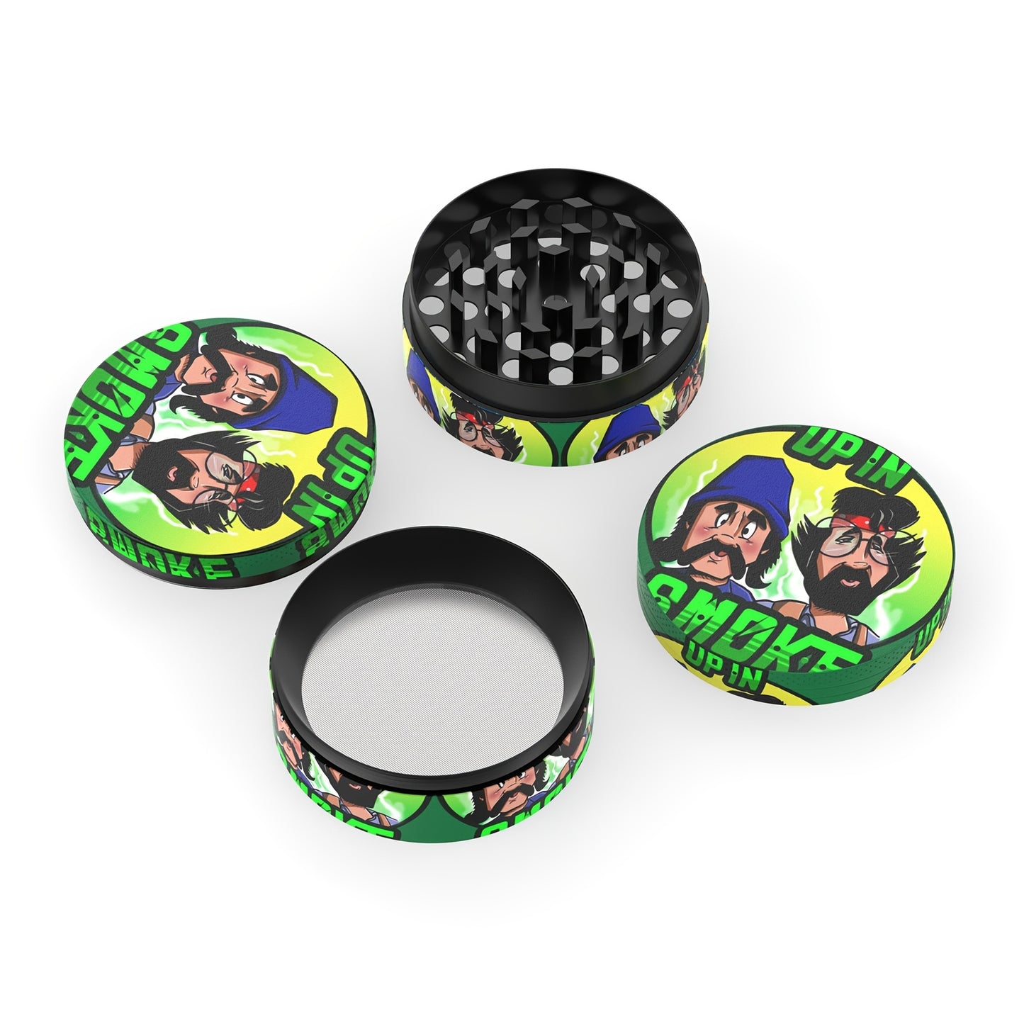 Zinc Alloy 4-Layer 50Mm Diameter Cartoon Pattern Metal Grinder