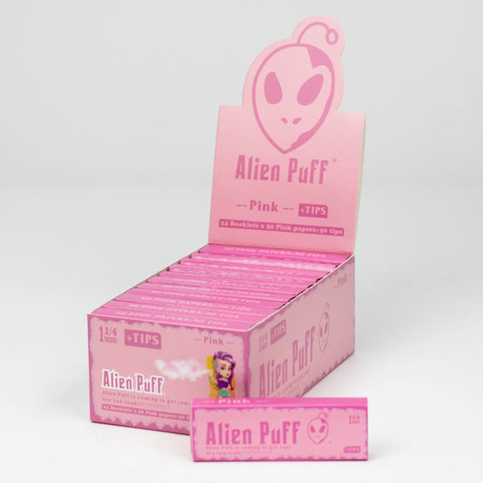 Alien Puff Pink – 1 1/4 size 100% Natural Organic Gum – Rolling paper with Filter Tips [HP2205]