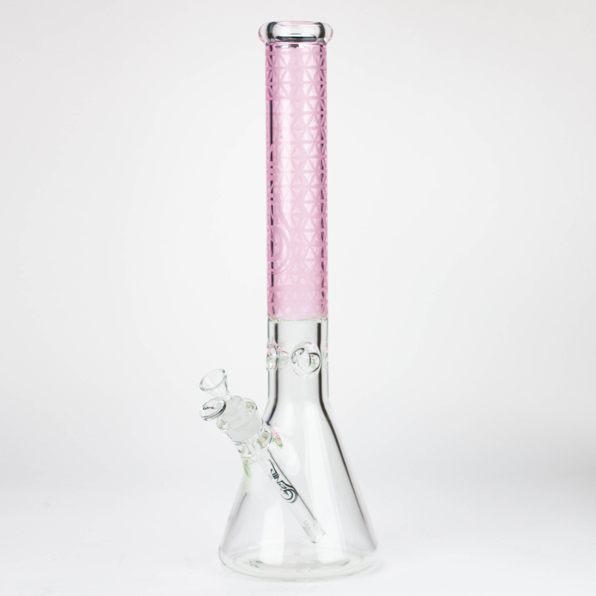 Genie | 17" sandblasted artwork tube 7 mm glass water bong [GB21005] - Hi Time