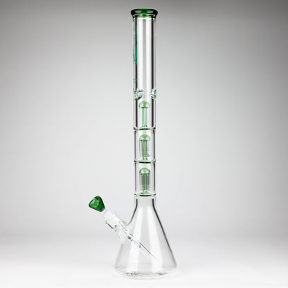 GENIE | 24" 9mm Triple Percolator Beaker Glass Bong [GB1907]