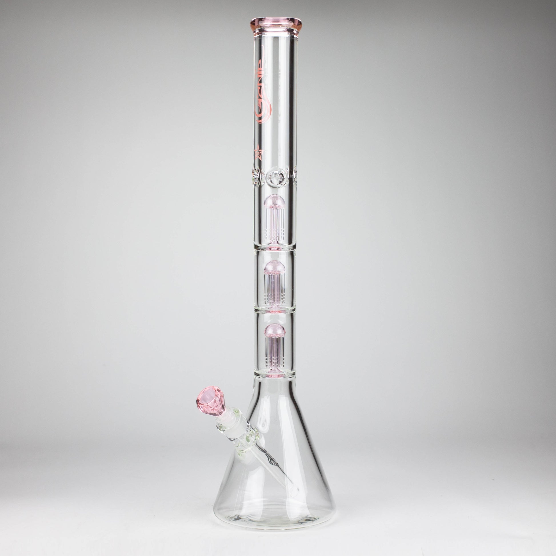 GENIE | 24" 9mm Triple Percolator Beaker Glass Bong [GB1907] - Hi Time