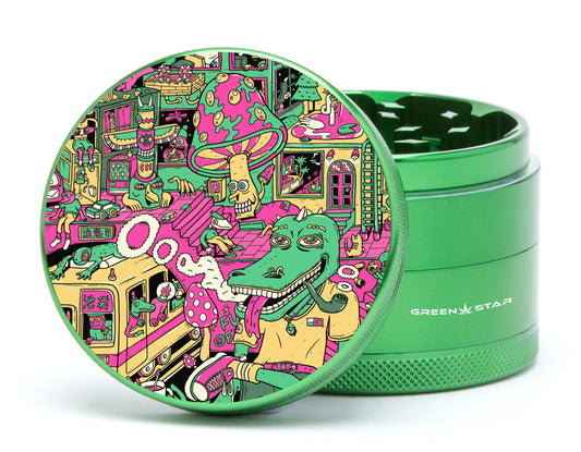Green Star | 2.5" (63mm) Grinder - Chilled Out Design