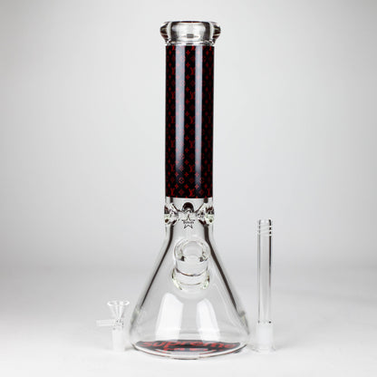 14" Luxury Pattern 9mm glass bong [PIP871]