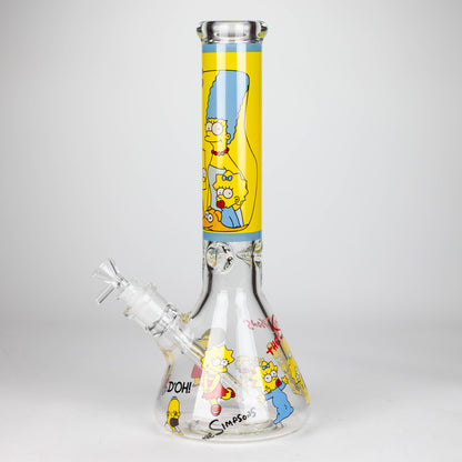 14" Yellow Family Cartoon 9 mm glass bongs [PIP789]