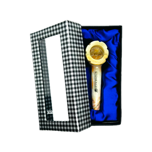 StoneAge | 4" Handmade Tobacco Smoking Pipe – Model: Bowl Design, Includes Gift Box