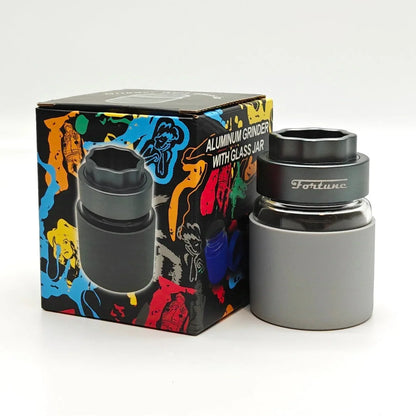 Fortune | 4 Parts Aluminum Grinder with Glass Jar