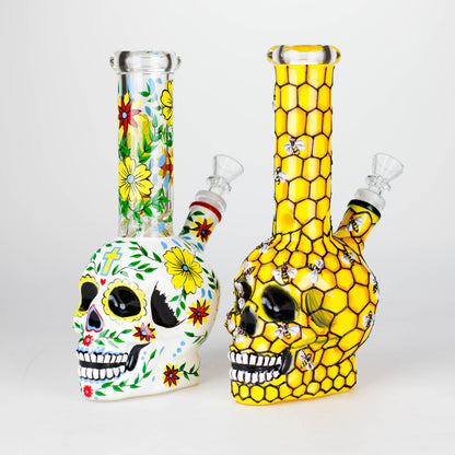 9" Sugar Skull-Themed glass bong [SK Series]