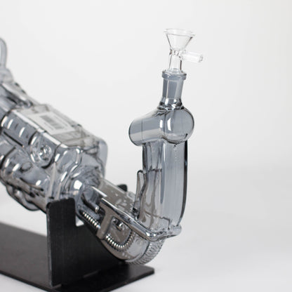 24" Electroplated Machine gun Design Glass Bong with Display Stand [GU002]