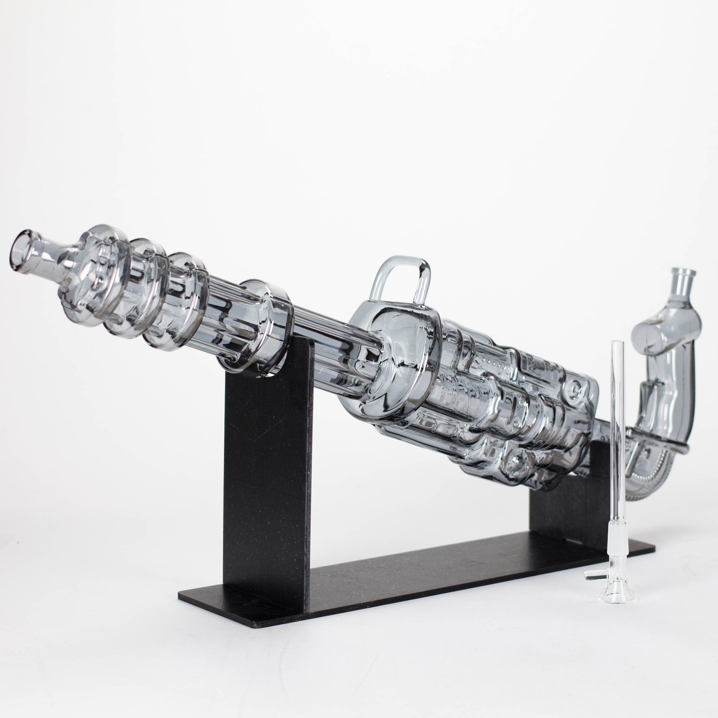 24" Electroplated Machine gun Design Glass Bong with Display Stand [GU002]