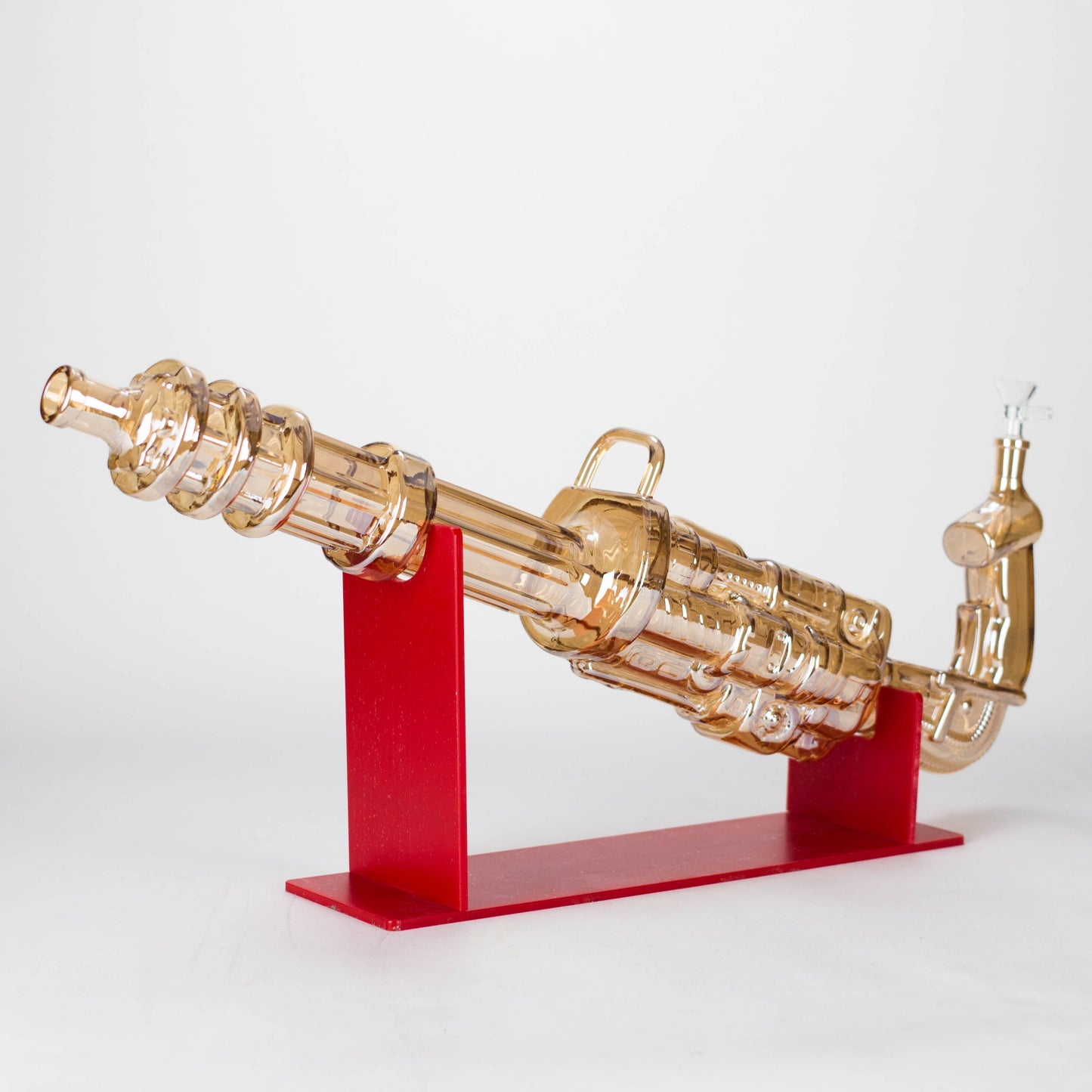 24" Electroplated Machine gun Design Glass Bong with Display Stand [GU002]