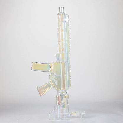 22" Electroplated Machin gun Design Glass Bong with Display Stand [GU003]