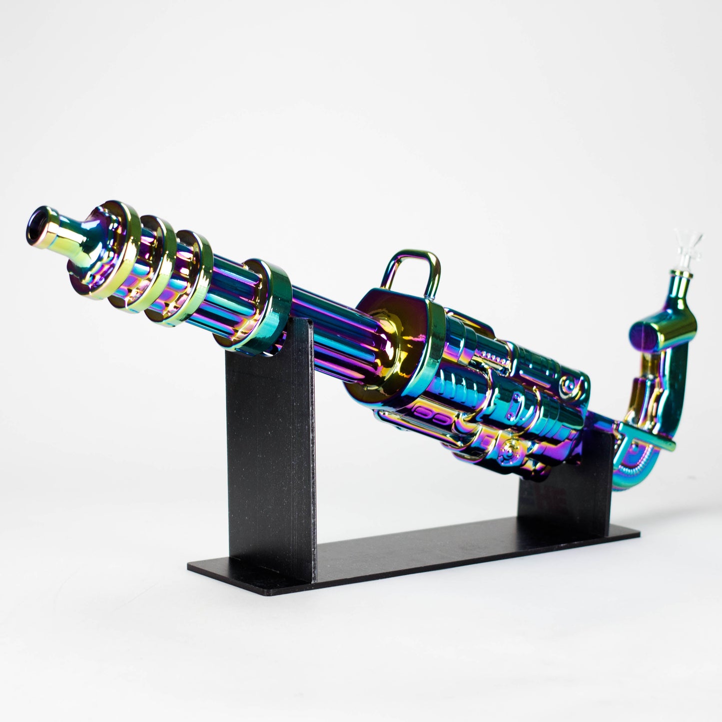 24" Electroplated Machine gun Design Glass Bong with Display Stand [GU002]