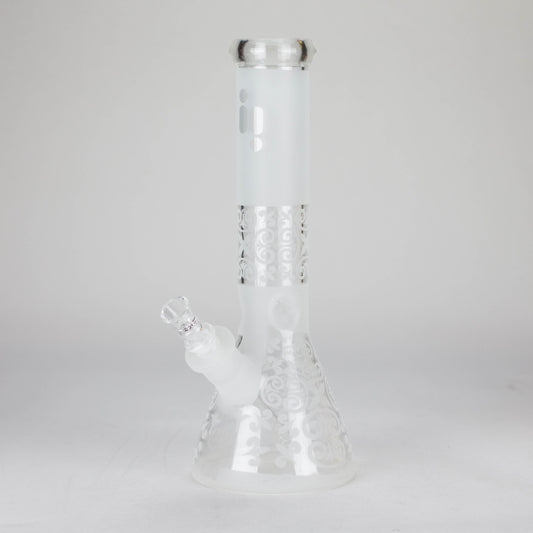12" Frosted glass beaker water bong