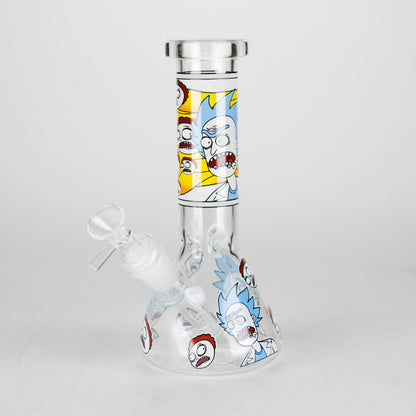 8.5" Cartoon Designs Glow In The Dark beaker bong In the Box [PIP301]