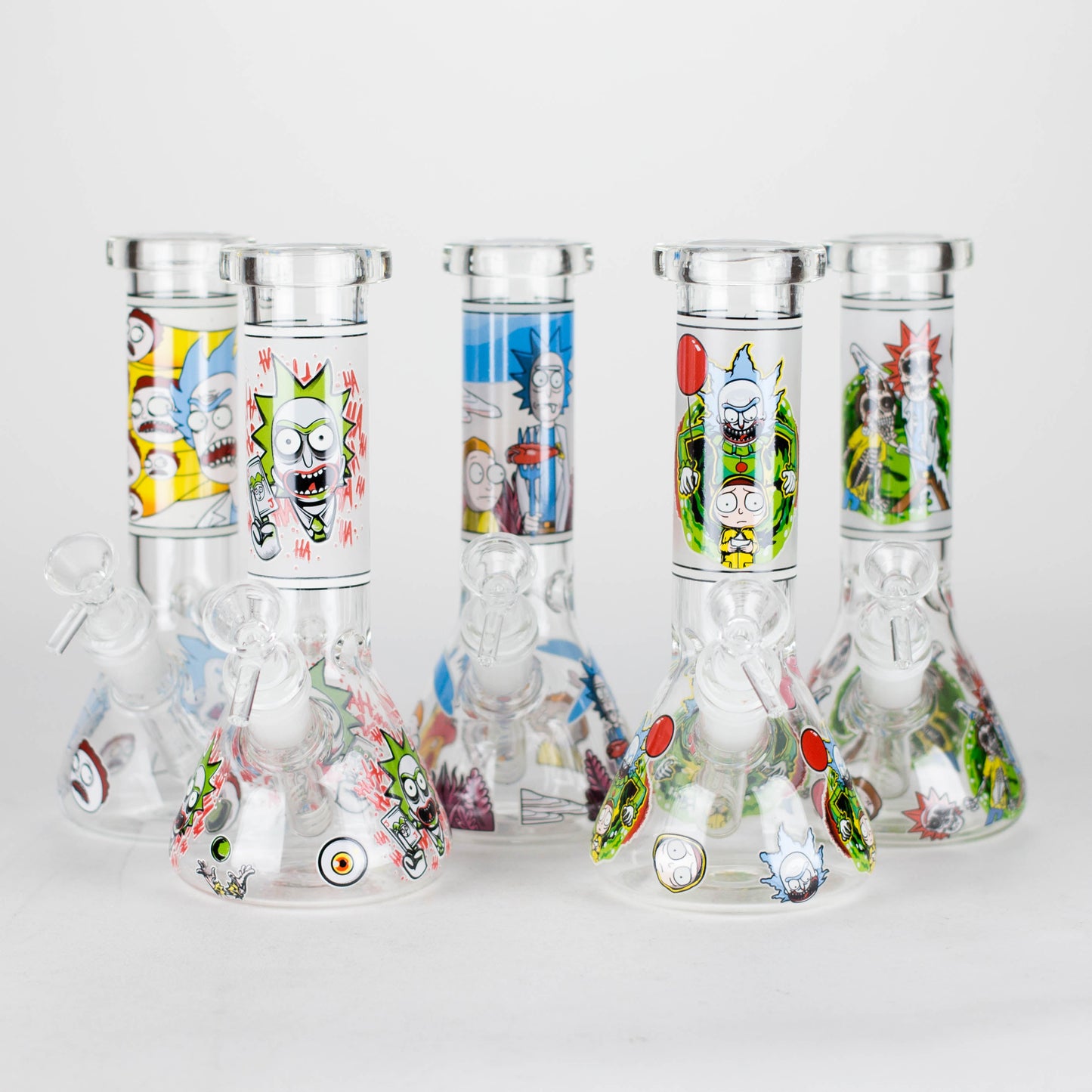 8.5" Cartoon Designs Glow In The Dark beaker bong In the Box [PIP301]