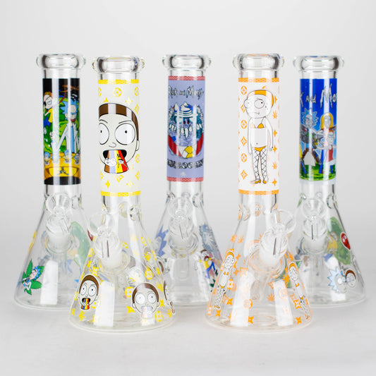 10" Cartoon Designs Glow In The Dark beaker bong In the Box [PIP302]