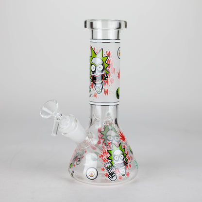 8.5" Cartoon Designs Glow In The Dark beaker bong In the Box [PIP301]