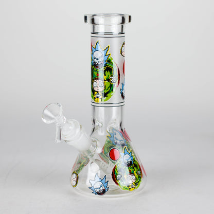 8.5" Cartoon Designs Glow In The Dark beaker bong In the Box [PIP301]