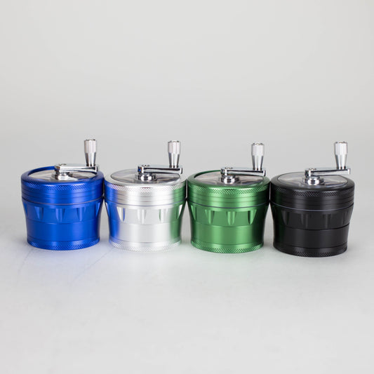 60mm 4 Part Grinder, With Grinding Gear on Top and Black Color [CN6402]