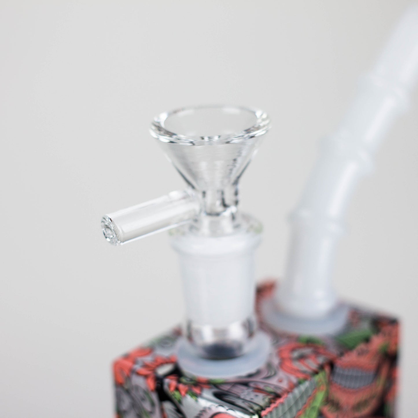 7" Glass Mini Bong Orange Skull Color Printed [JBLMIN-08-7A]