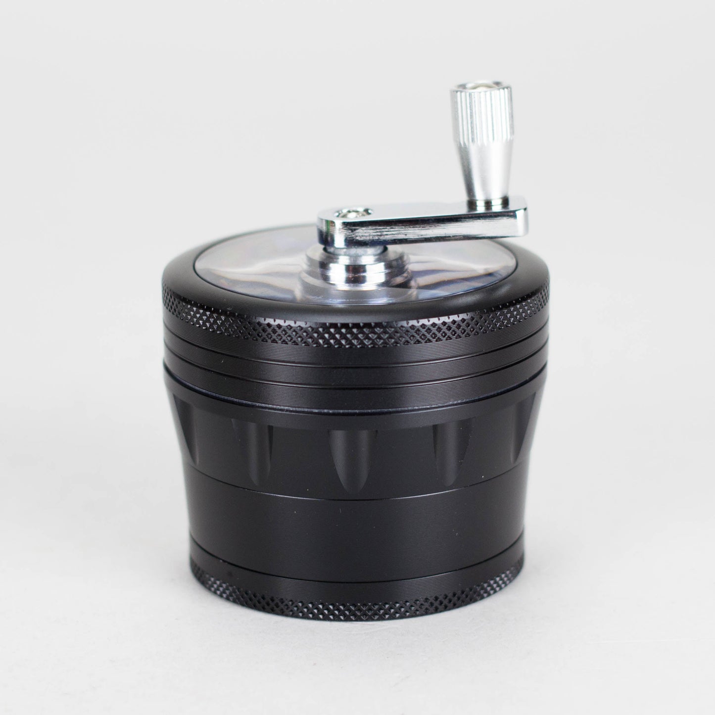 60mm 4 Part Grinder, With Grinding Gear on Top and Black Color [CN6402]