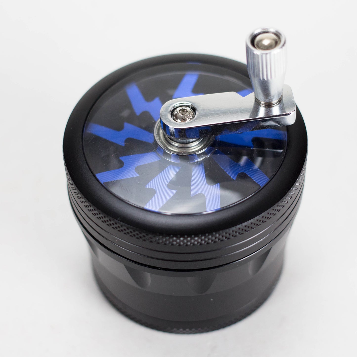 60mm 4 Part Grinder, With Grinding Gear on Top and Black Color [CN6402]