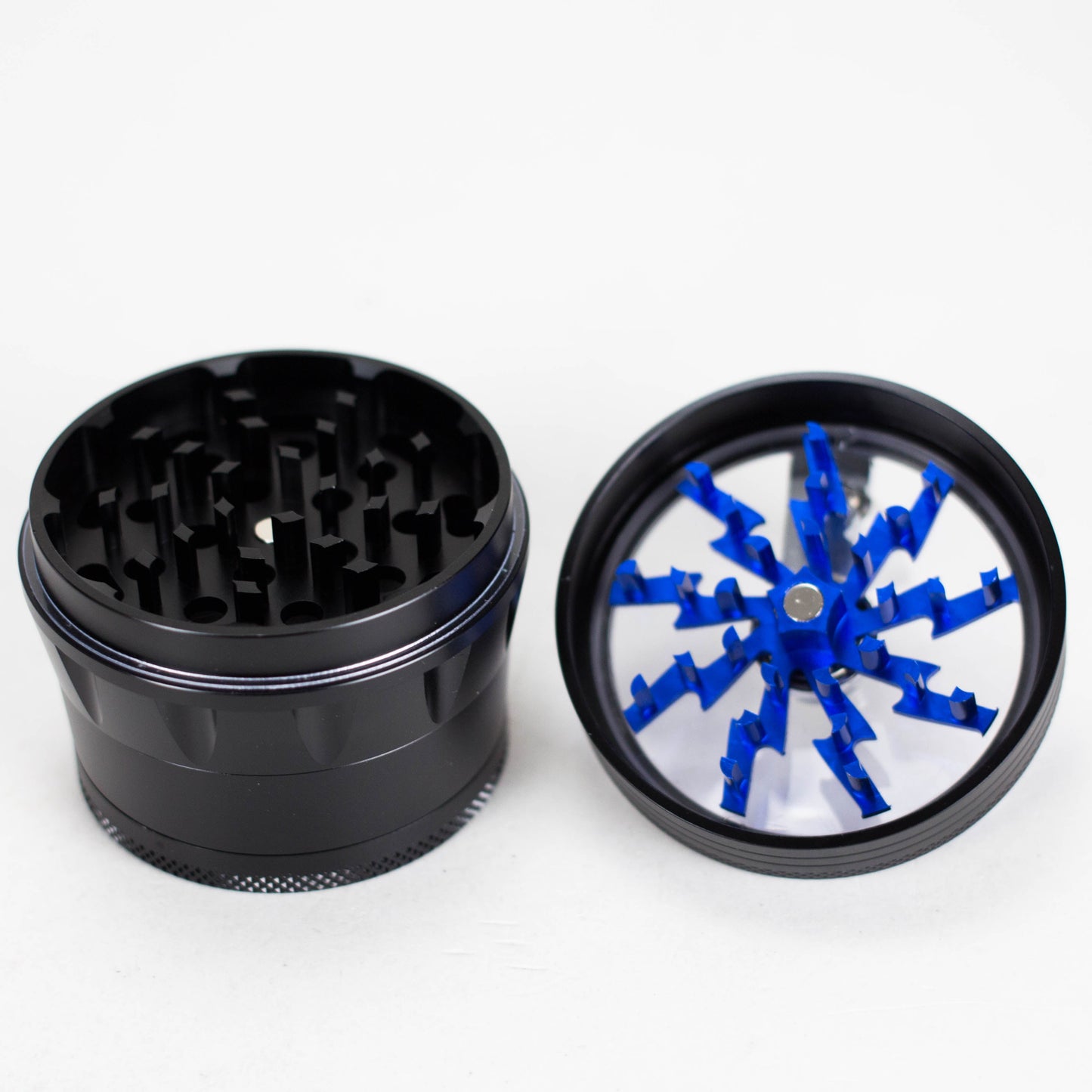 60mm 4 Part Grinder, With Grinding Gear on Top and Black Color [CN6402]