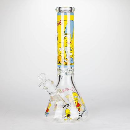 14" Yellow Family Cartoon 9 mm glass bongs [PIP789]
