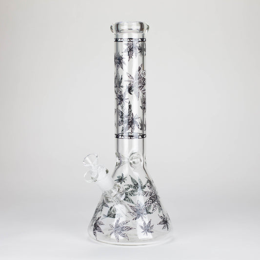 Karma | 14" Leaf Beaker Glow in the dark Glass Bong