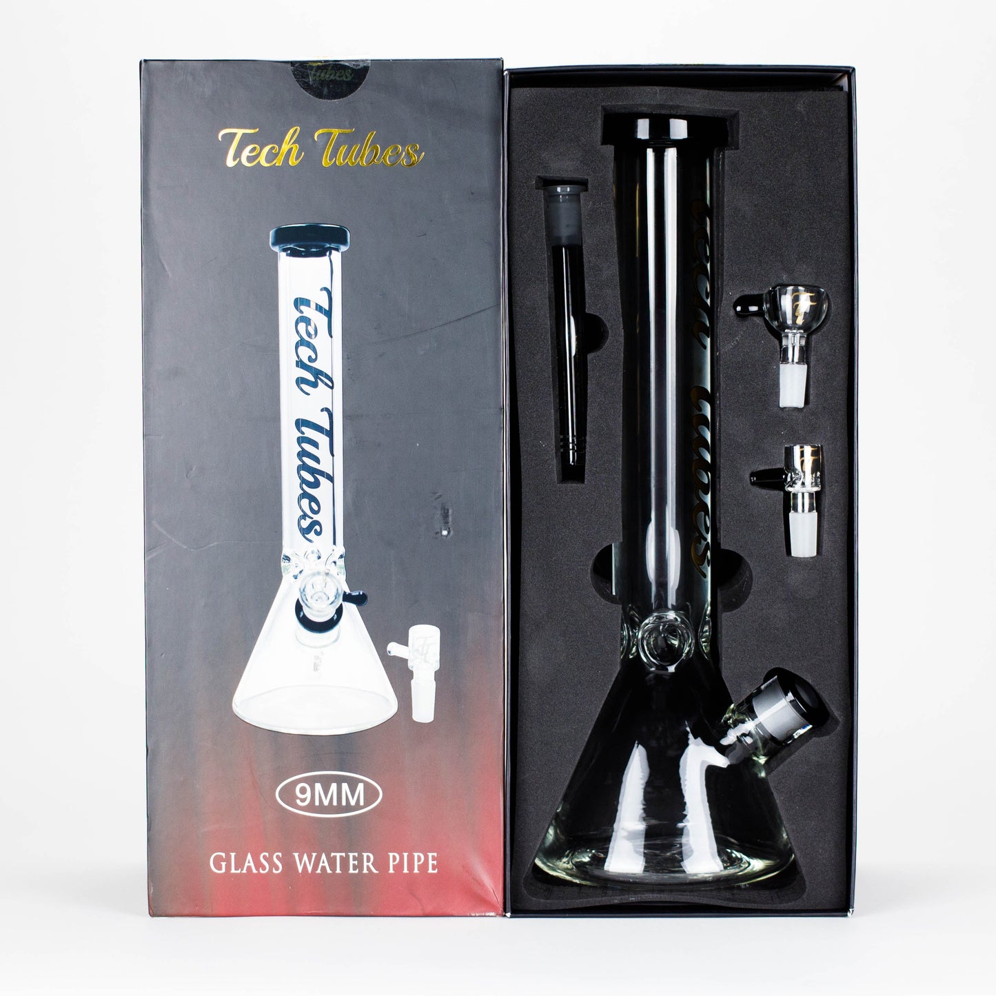 Tech Tubes | 16" 9mm Beaker Glass Bong - Hi Time