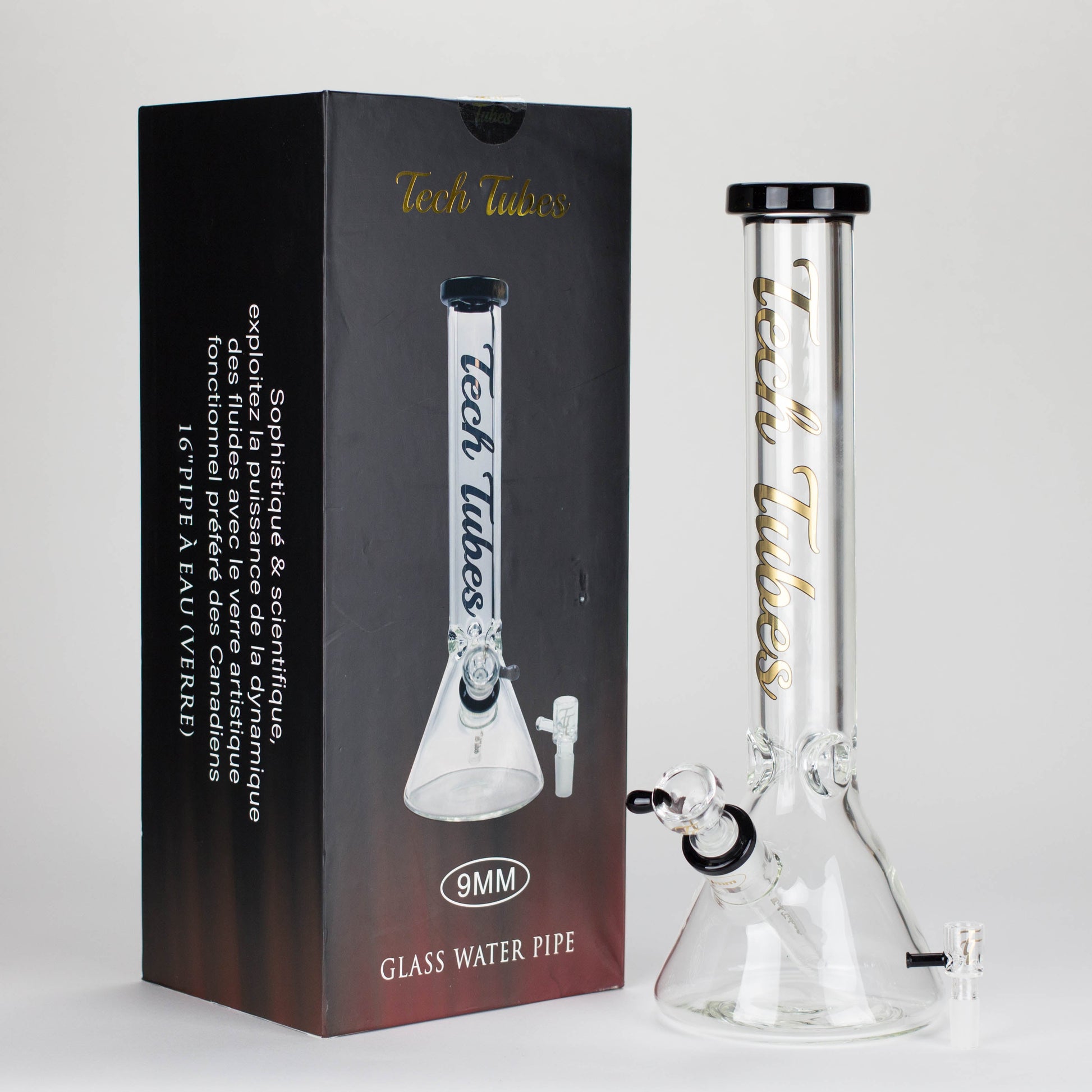 Tech Tubes | 16" 9mm Beaker Glass Bong - Hi Time