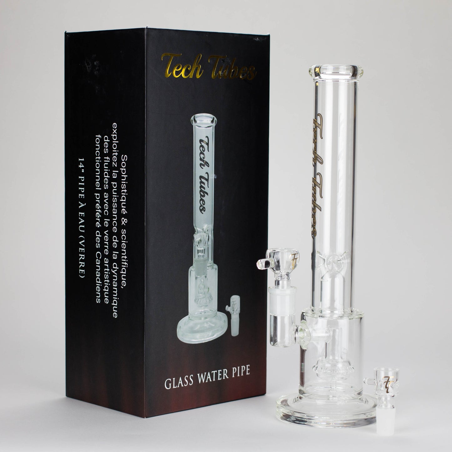 Tech Tubes | 14" Circ Cannon Clear Glass Bong - Hi Time