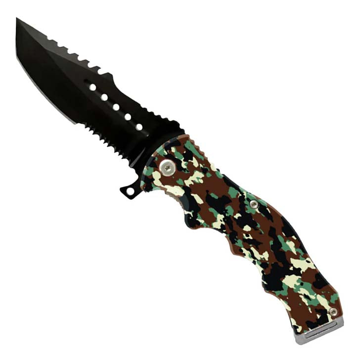 4" Blade / Camo Handle / Foldable Knife