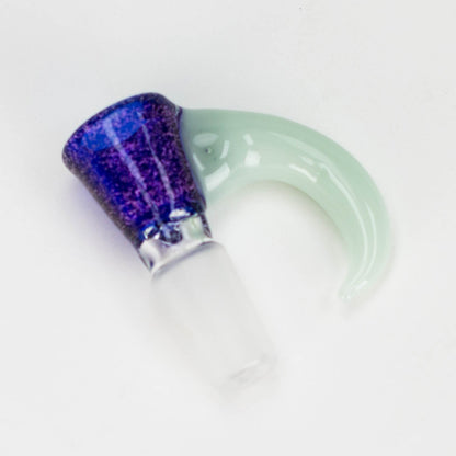 Shine Glassworks | 14mm 3 Hole Dichroic Bowl with coloured Horn  - Made in Canada