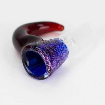 Shine Glassworks | 14mm 3 Hole Dichroic Bowl with coloured Horn  - Made in Canada