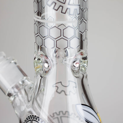 14" 7 mm Glass Bong With Cartoon Bee Design